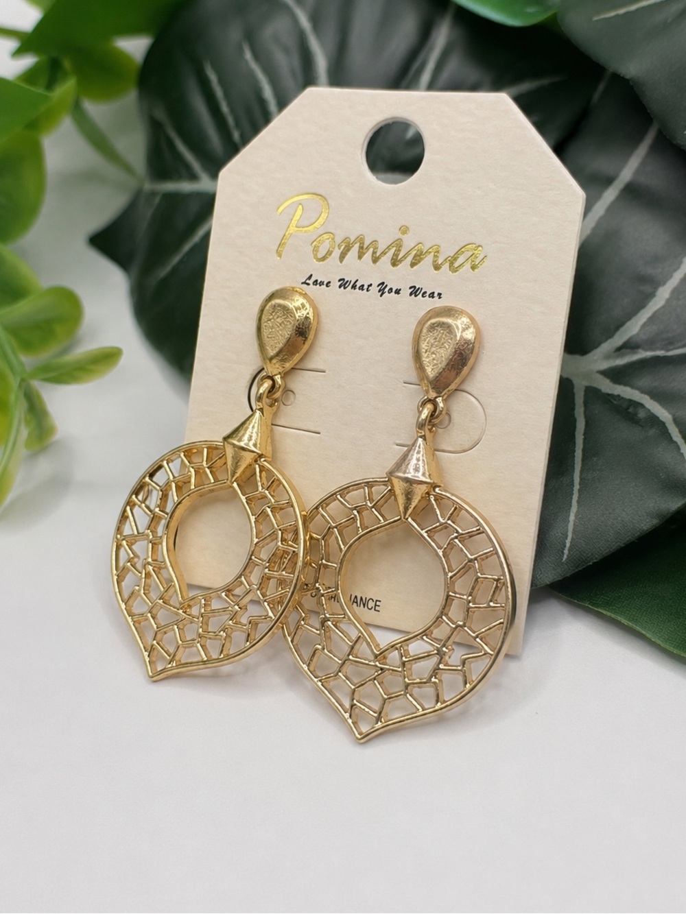 6/$25 - Pomina Gold-Tone Openwork Drop Earrings (BR-10-10/